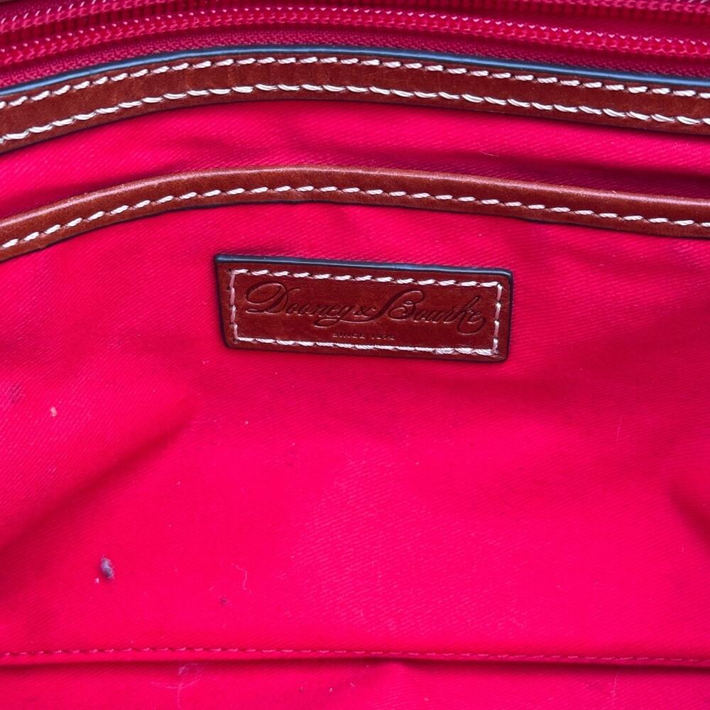 Vintage Dooney & Bourke Black Pebbled Leather Tote Bag with Red Trim - Picture 8 of 12